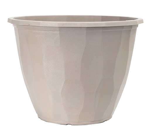 image of saturn tall planter in beige gray