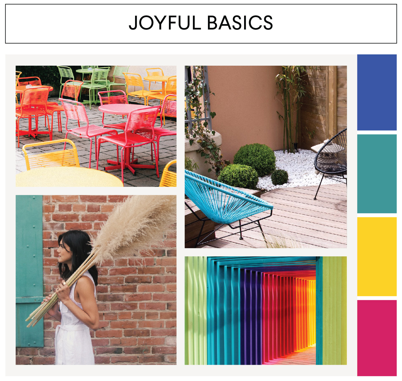 image of colorful pots that links to joyful basics page