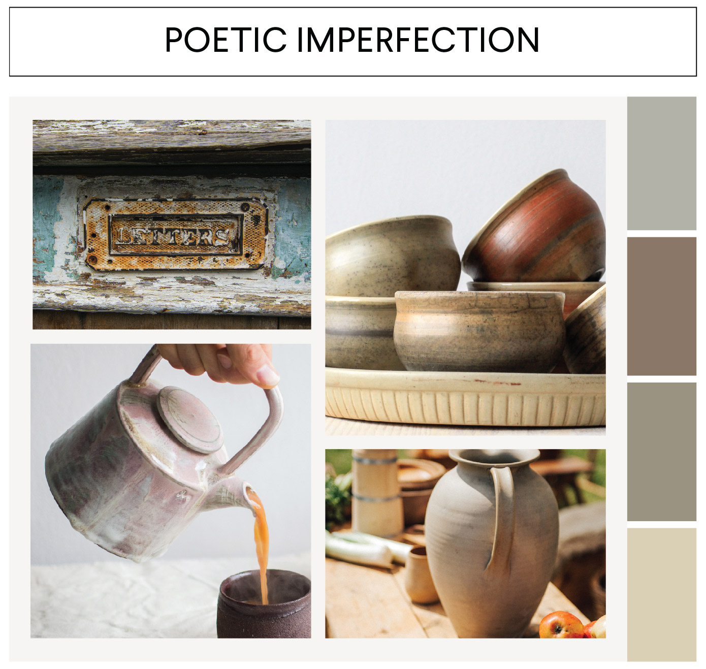 image of colorful pots that links to poetic imperfection page