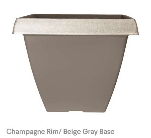 image of champagne beige gray cove square planter