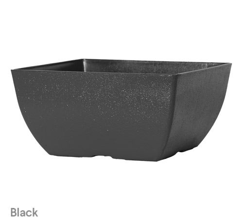 image of black simple stone low square planter