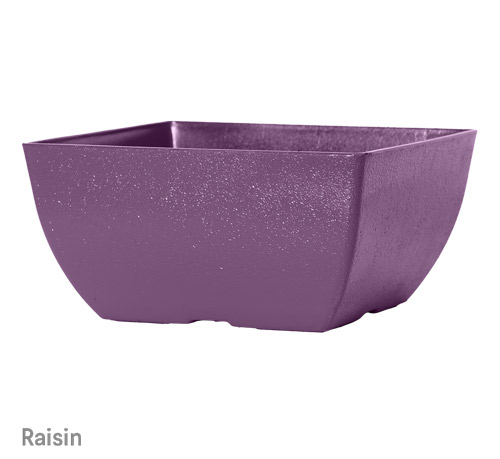image of raisin simple stone low square planter