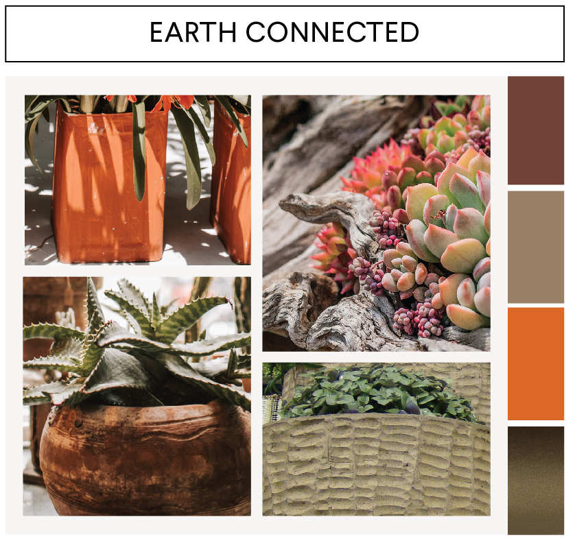 image of earthy textured and colored pots that links to earth connected page