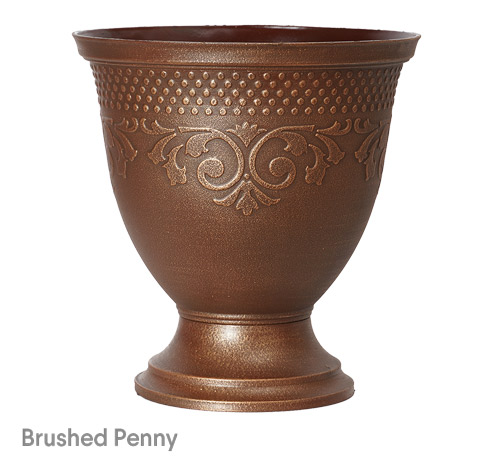 image of brushed penny eden urn planter