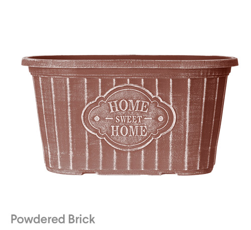 image of powdered brick home sweet home oval planter