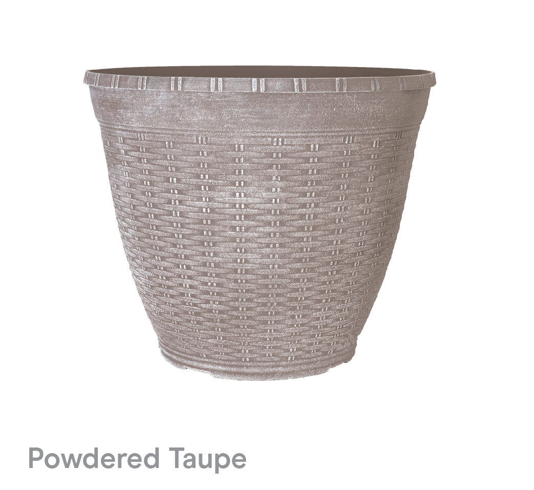 image of Powdered Taupe Wicker Planter