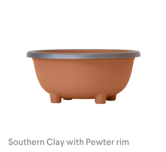 image of Southern Clay with Pewter rim Footed Bowl