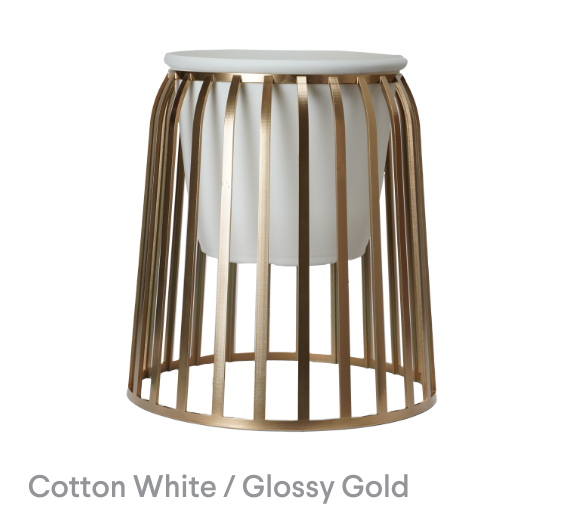 image of Cotten White / Glossy Gold Sadie Plant Stand
