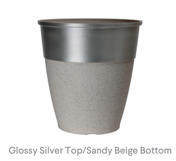 image of Glossy Silver Top/Sandy Beige Bottom  Hendrix Pot