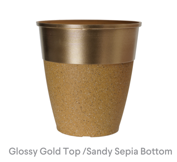 image of Glossy Gold Top/Sandy Sepia Bottom Hendrix Pot