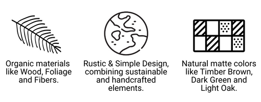 icons indicating Rustic Natural