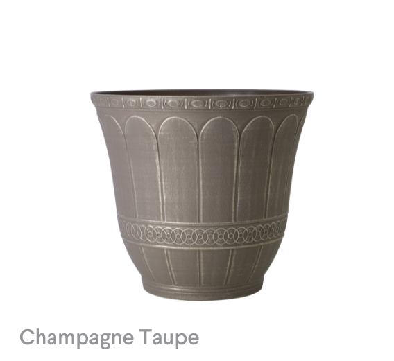 image of Champagne Taupe Scalloped Flare planter