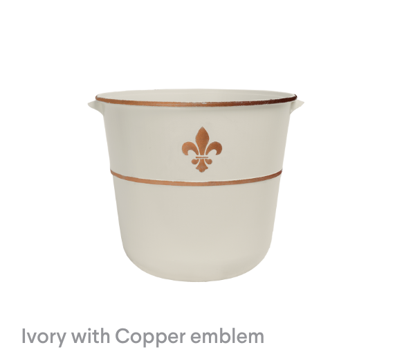 image of Ivory with Cooper Emblem Riverstone Planter